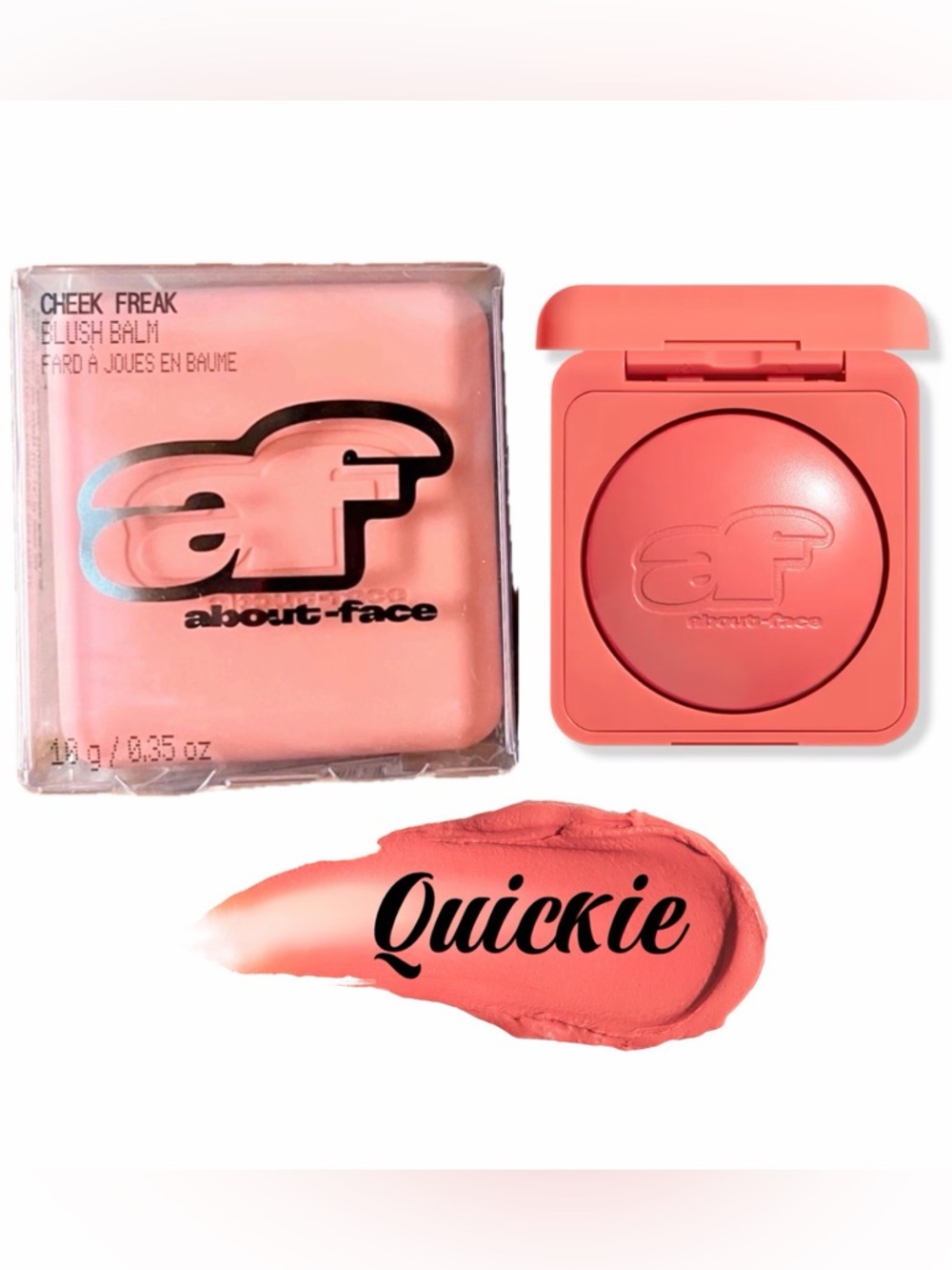 NIB About Face Cheek Freak Blush Balm - Quickie (Peach Coral)